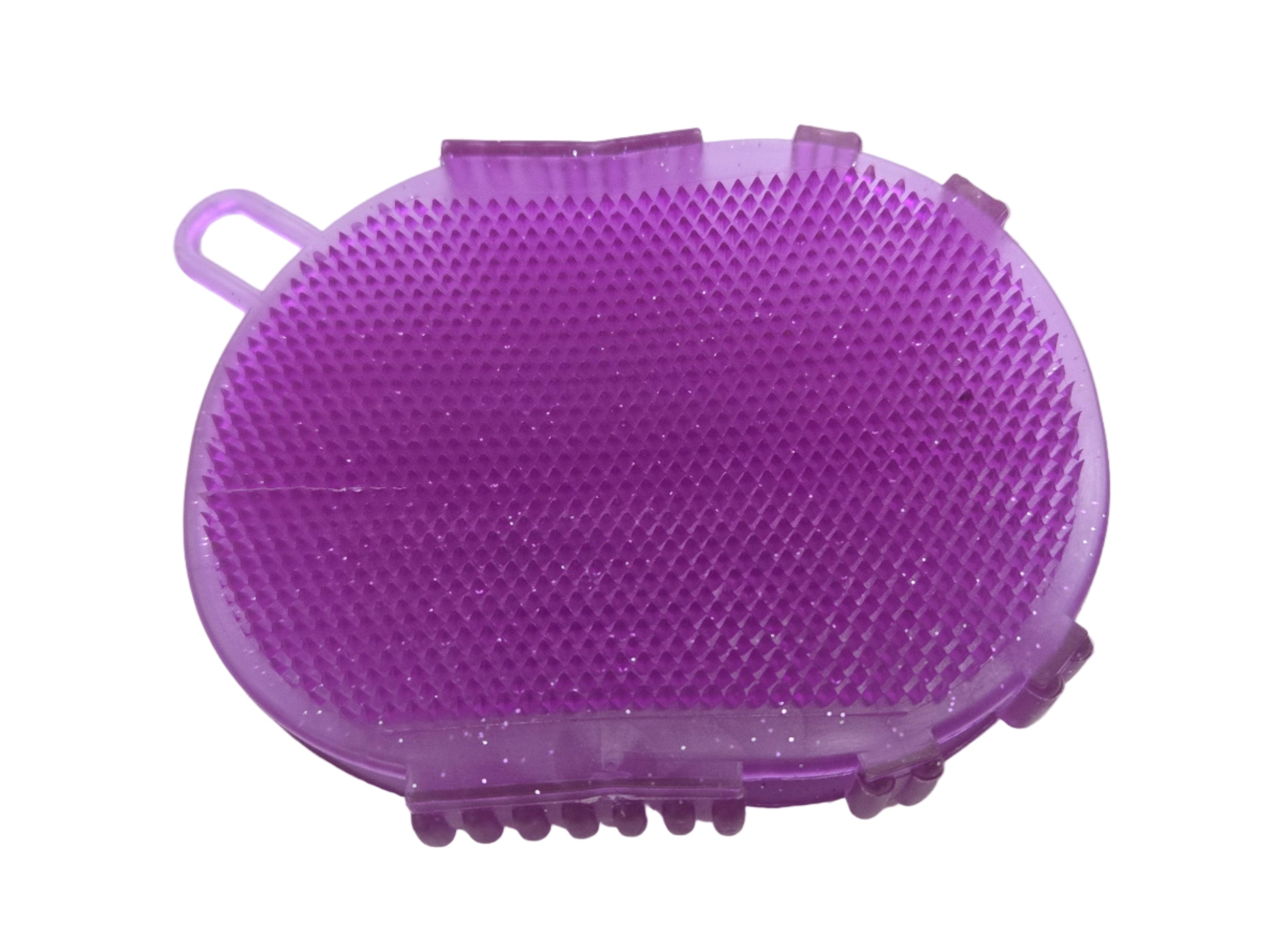 Purple textured object on a white background